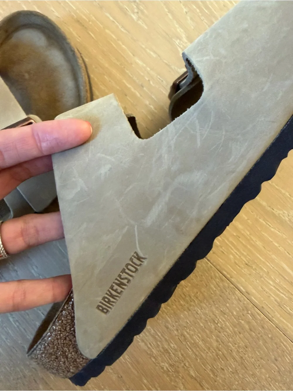 Birkenstock Arizona Two-Strap Sandals in Beige